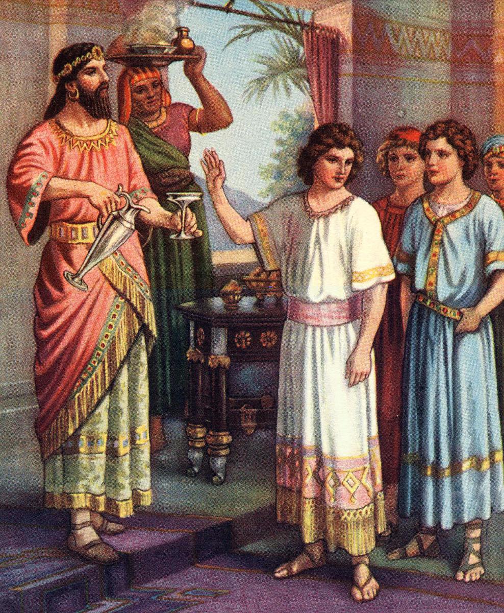Prorok Daniel se třemi přáteli Ananiášem, Azariášem a Misailom